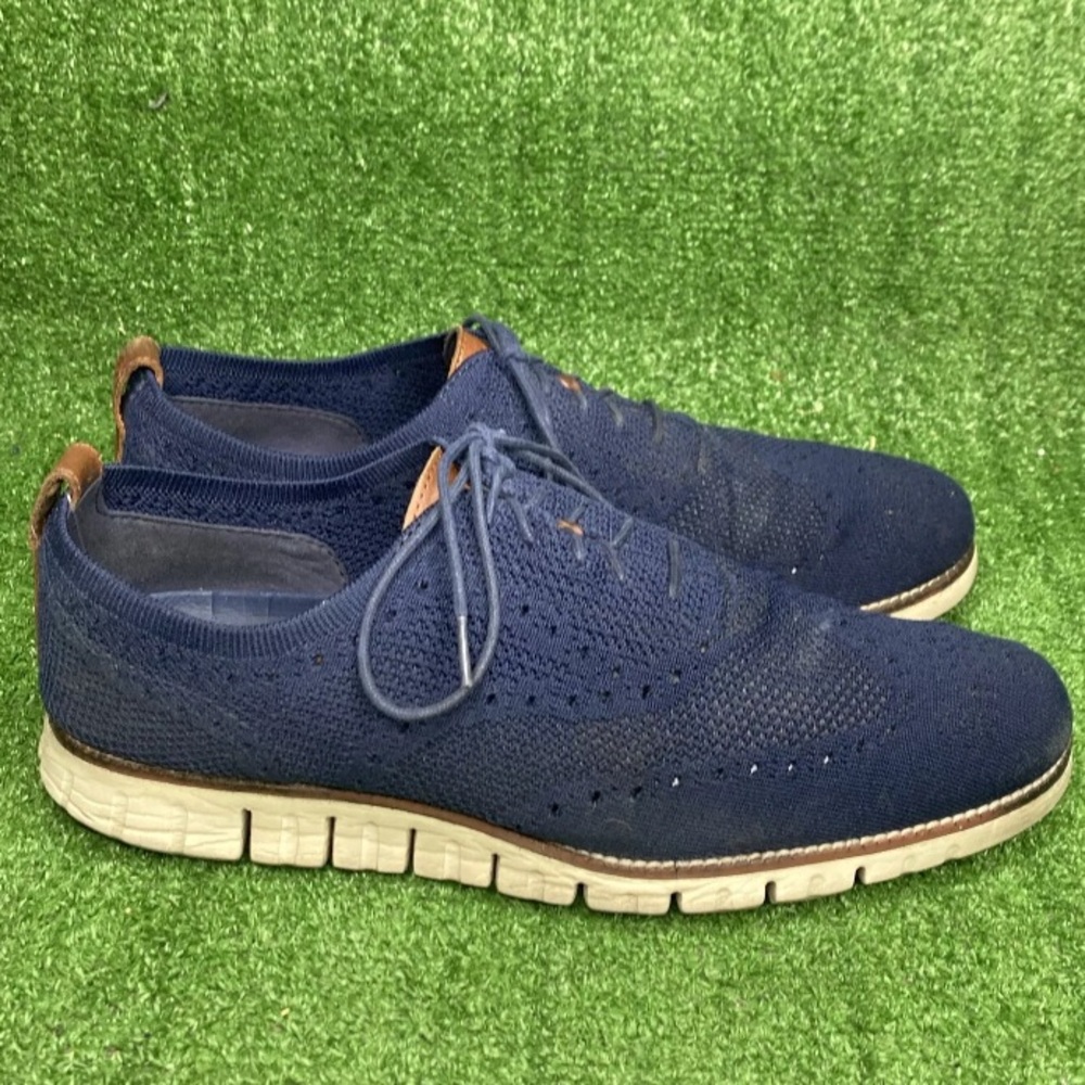 COLE HAAN ZEROGRAND Stitchlite Wingtip Oxford Navy  Mens Casual Shoes Size‎ 13